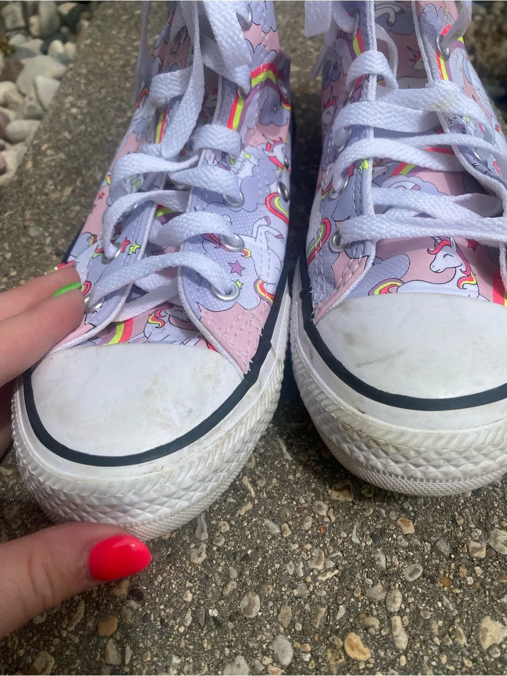 Converse Kids Pink Rainbow Unicorn High-Top Sneakers